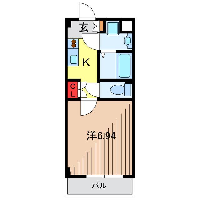 M`S六町(1K/3階)の間取り写真