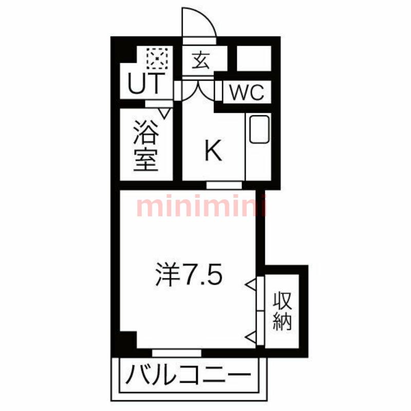 モアメゾンIII(1K/5階)の間取り写真