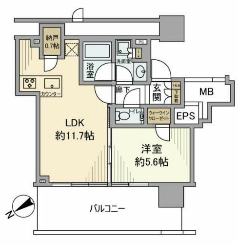 シティタワー目黒(1LDK/3階)の間取り写真