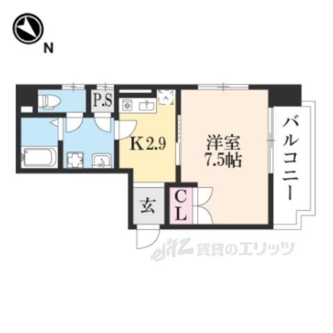 八日市桜館(1K/2階)の間取り写真