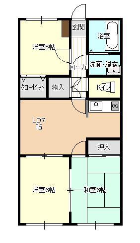 ユーミー和田山(3LDK/4階)の間取り写真