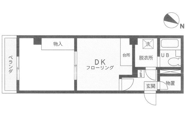 第1鈴木ビル(1DK/3階)の間取り写真
