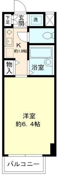 北辰ヒルズ早稲田(1K/4階)の間取り写真