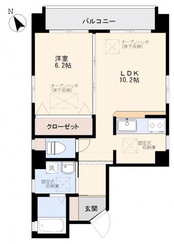 ルネス鶴見(1LDK/3階)の間取り写真