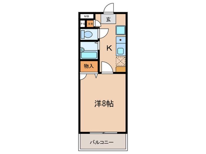 磯馴ミオ(1K/3階)の間取り写真