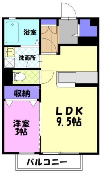 ロータス・パラッツオ(1LDK/1階)の間取り写真