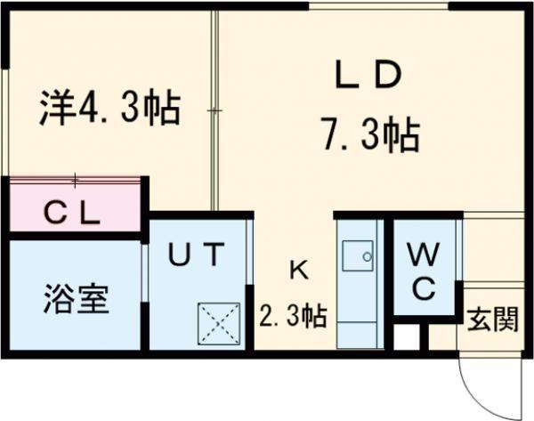 フォレストRIII(1LDK/1階)の間取り写真