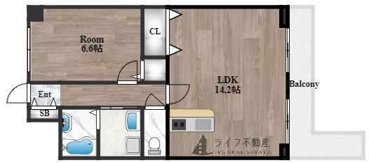 VIA SACRA(1LDK/2階)の間取り写真