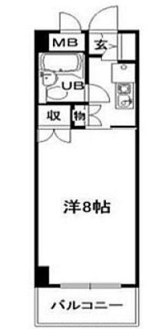 井口クインズコート(1K/2階)の間取り写真