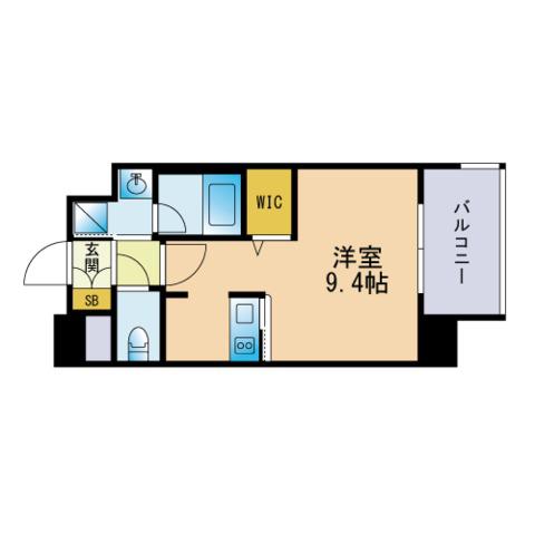 エンクレストベイ天神イースト(ワンルーム/2階)の間取り写真