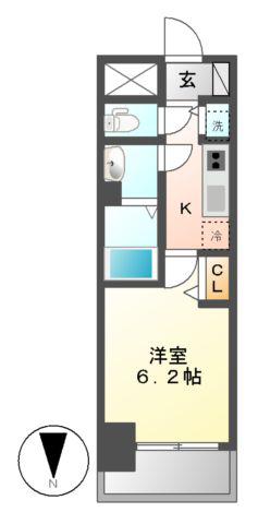 プレサンス丸の内城雅(1K/12階)の間取り写真