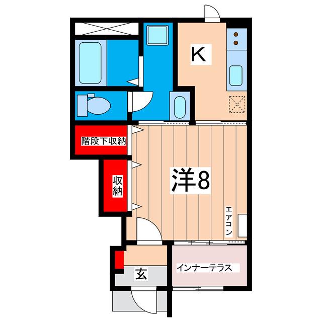 ウインヴィラ WIN VILLA(1K/1階)の間取り写真