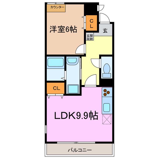 クレアトール(1LDK/2階)の間取り写真