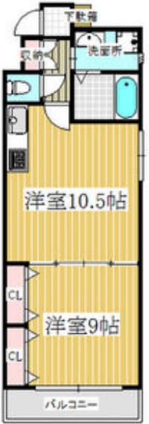 ロイヤルヒルI(1LDK/5階)の間取り写真