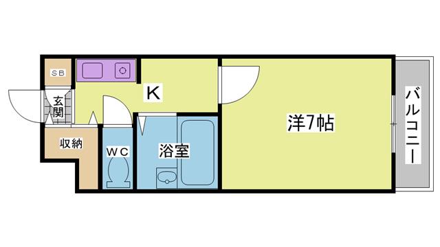 メゾンパル3(1K/2階)の間取り写真
