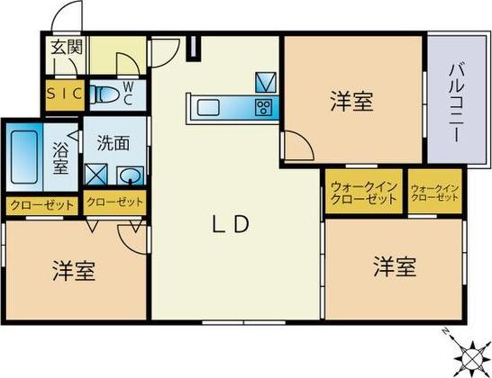 PORTE-BONHEURII(3LDK/3階)の間取り写真