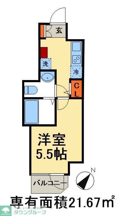 GENOVIA 西千葉(1K/7階)の間取り写真