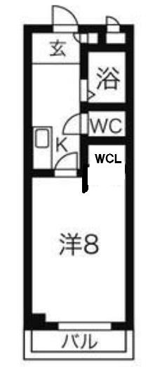 プラージュK(1K/1階)の間取り写真