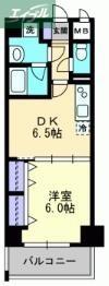 ハアラン表町(1DK/10階)の間取り写真