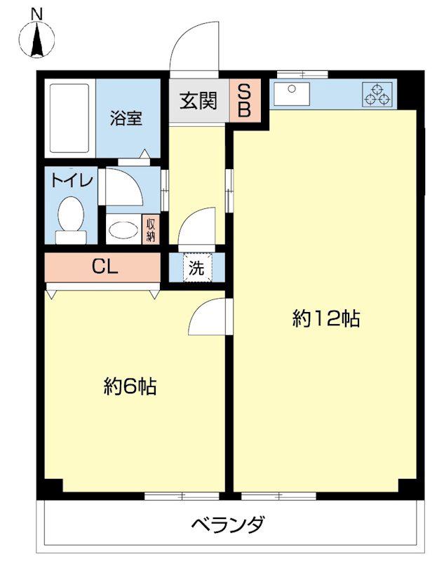第二大泉サンハイツ(1LDK/1階)の間取り写真