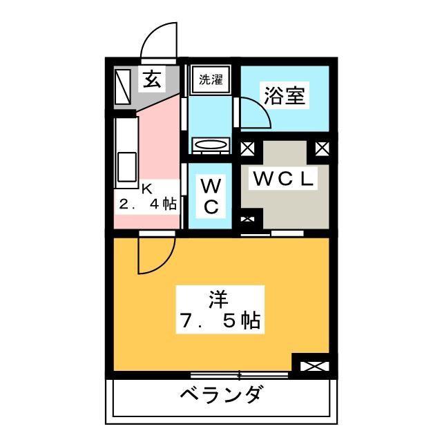 セント ホルン(1K/1階)の間取り写真