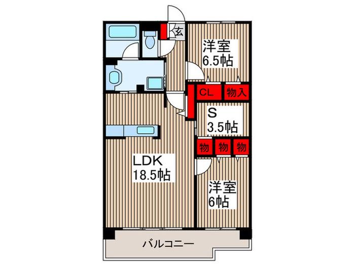 パティオタワー大宮(2SLDK/12階)の間取り写真