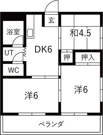 コーポ大晴(3DK/3階)の間取り写真