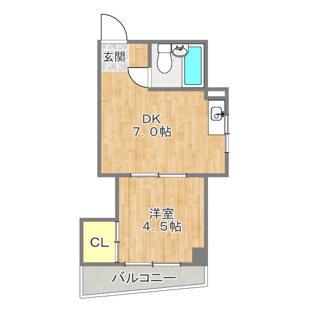 ABENO CINQ(1DK/5階)の間取り写真