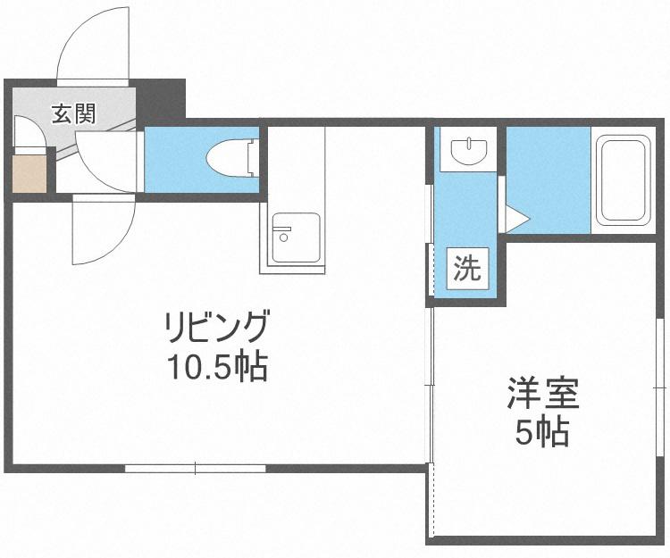 メゾンB&M(1LDK/4階)の間取り写真