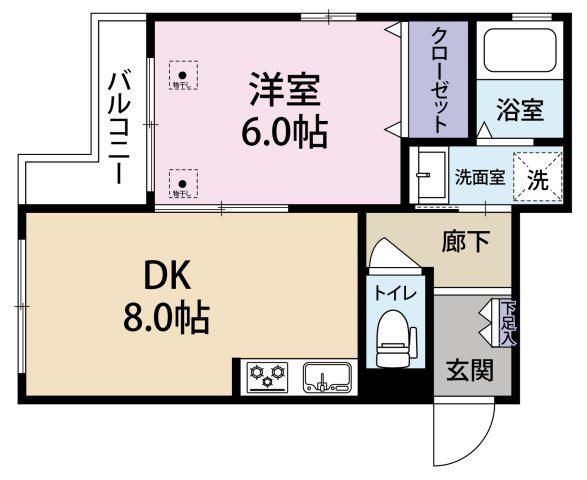 パールレジデンス奥沢(1DK/1階)の間取り写真