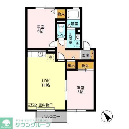 アネックス壱番館(2LDK/2階)の間取り写真