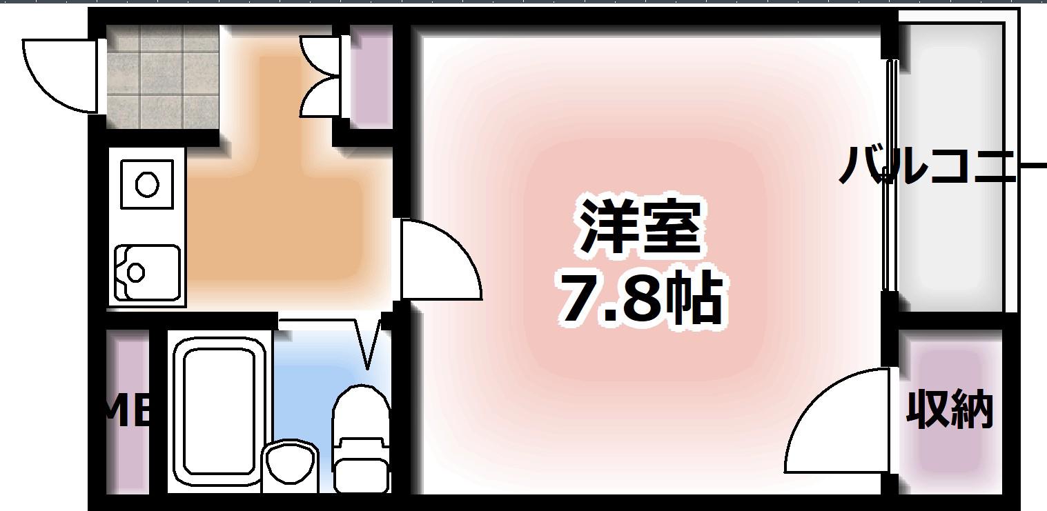 川島第12ビル(1K/3階)の間取り写真