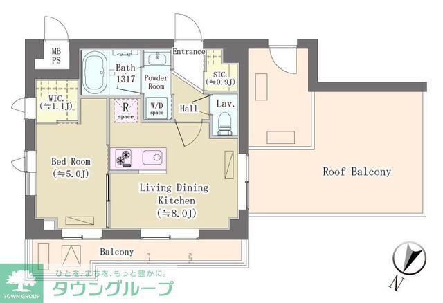 パークレジデンス三軒茶屋(1LDK/4階)の間取り写真