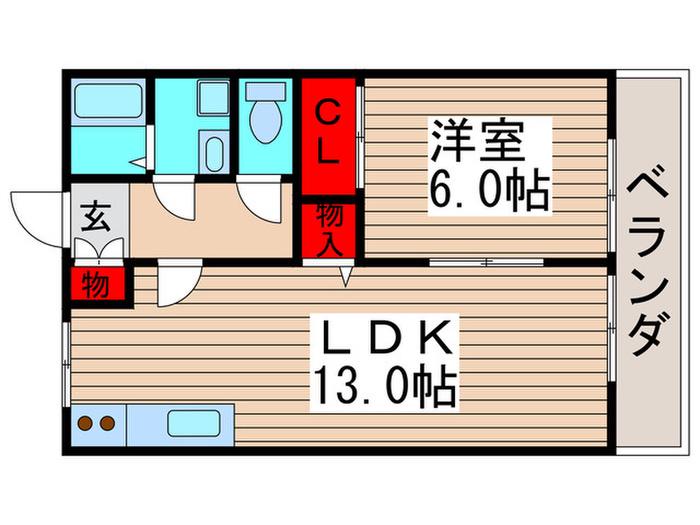 ベネッセ西船(1LDK/2階)の間取り写真
