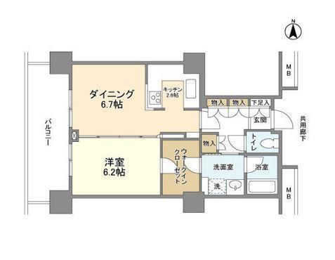 豊洲シエルタワー(1LDK/20階)の間取り写真