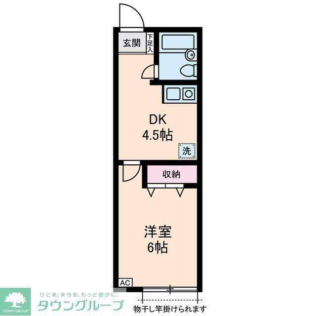 吉祥寺六番館(1DK/1階)の間取り写真