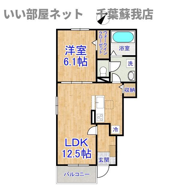 エアリーVI(1LDK/1階)の間取り写真
