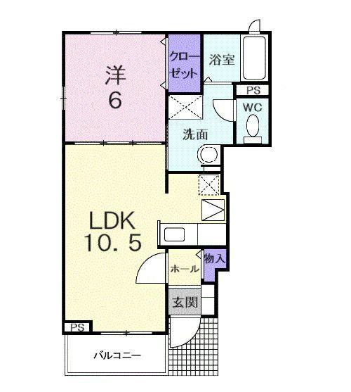 ピノ・グリシーナ(1LDK/1階)の間取り写真