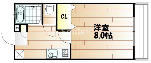ヴィレッジストーン(1K/1階)の間取り写真