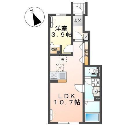 大槻町原田アパート(1LDK/1階)の間取り写真