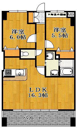 プロスペリテ(2LDK/1階)の間取り写真