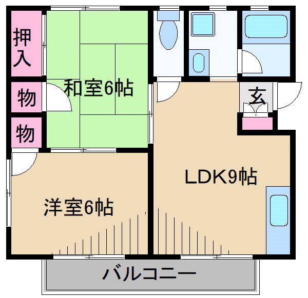 キャロットハイツ(2LDK/2階)の間取り写真