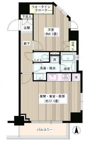 グローリオ東新宿(1LDK/9階)の間取り写真