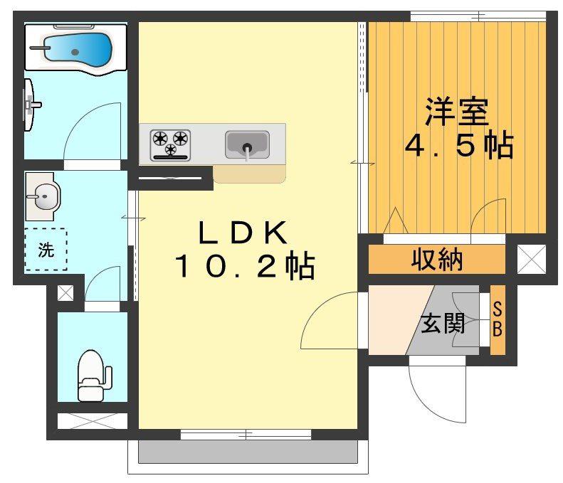サニーコート(1LDK/1階)の間取り写真