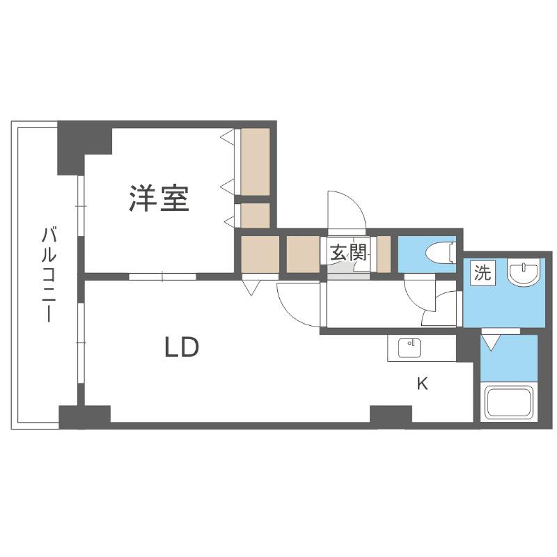 ティアラタワー中島倶楽部(1LDK/33階)の間取り写真