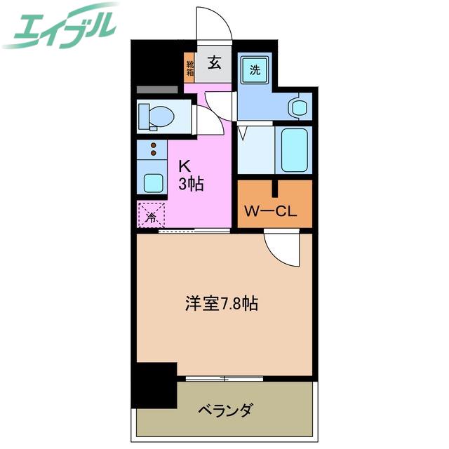 S‐RESIDENCE四日市安島ALOGGIO(1K/3階)の間取り写真