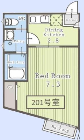 セレステ志木 D棟(1K/2階)の間取り写真