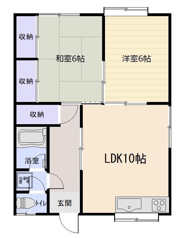 コーポ玉井(2LDK/1階)の間取り写真