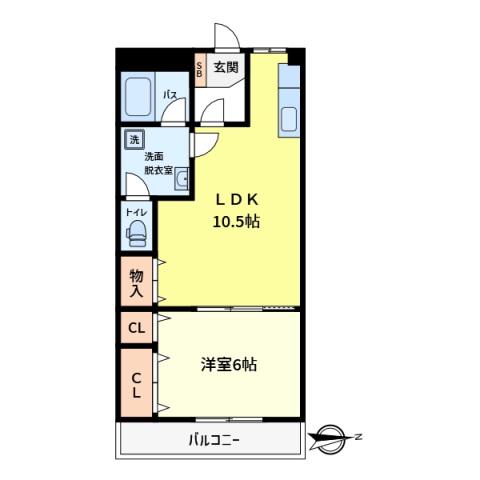 木下コーポ(1LDK/3階)の間取り写真