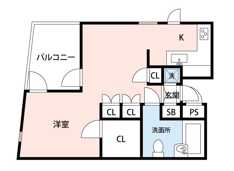FLEX7(1K/3階)の間取り写真